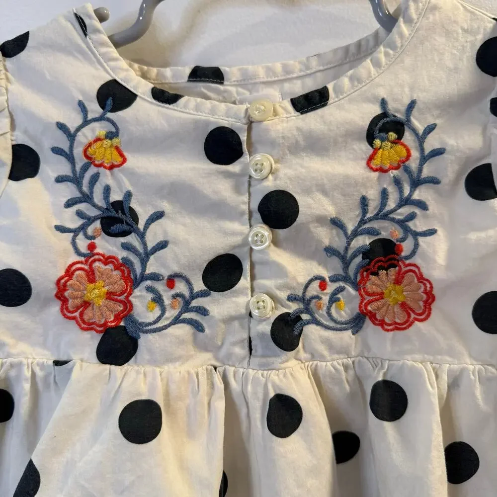Baby Gap Girls Polka Dot Floral Dress Size 4T